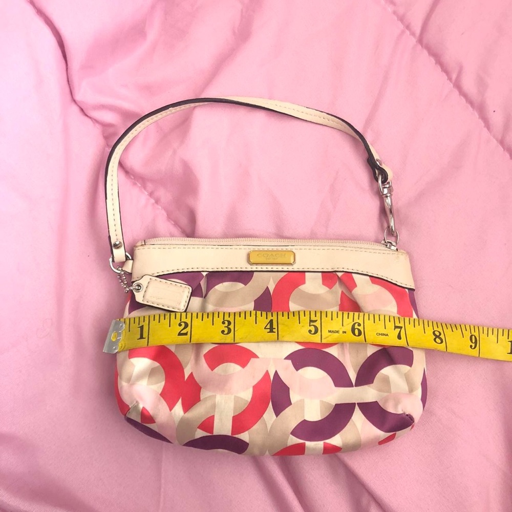 RARE Y2K Coach Signature Monogram Mini Shoulder Bag Purse Wristlet Vintage 2000s - Picture 5 of 6